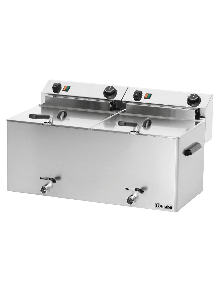 Friteuse - 2 x 10 Litres - Robinet de vidange - 400V - Bartscher - 162910