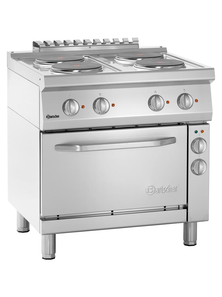 Cuisinière - 4 Foyers - Avec four - Fonte - Bartscher - 286225