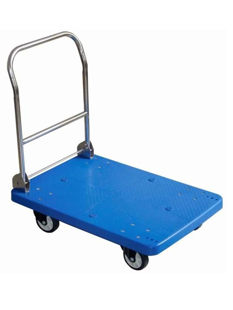 Chariot plateforme - Plastique - Bleu - 150 KG - Pliable - G-Line