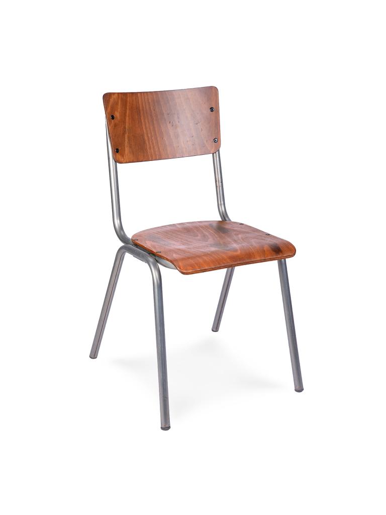 Chaise de restauration - Old School - Métal Vintage - Bois - G-Line