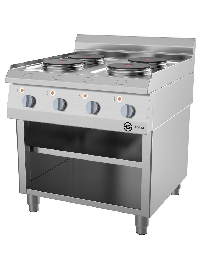 Cuisinière - Ligne G700 - Electrique - 4 feux - 80 CM - Base Ouverte - G-Line