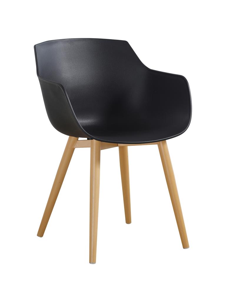 Chaise de restauration - Simone - Noir / Aspect bois - G-Line