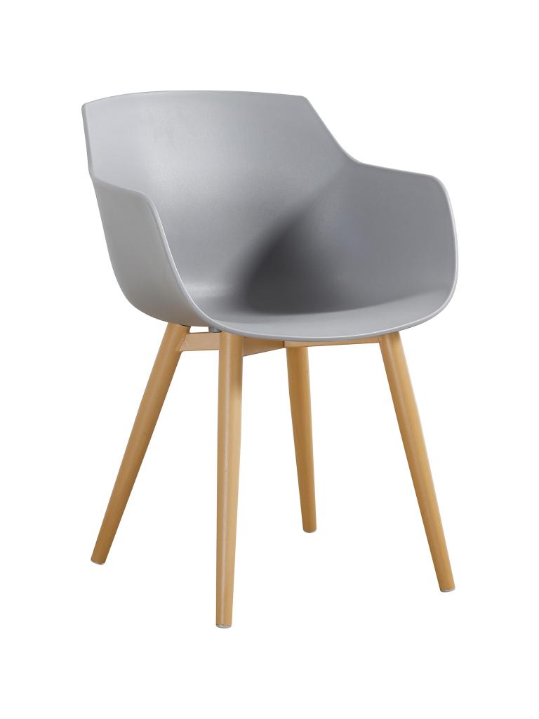 Chaise de restauration - Simone - Gris / Aspect bois - G-Line