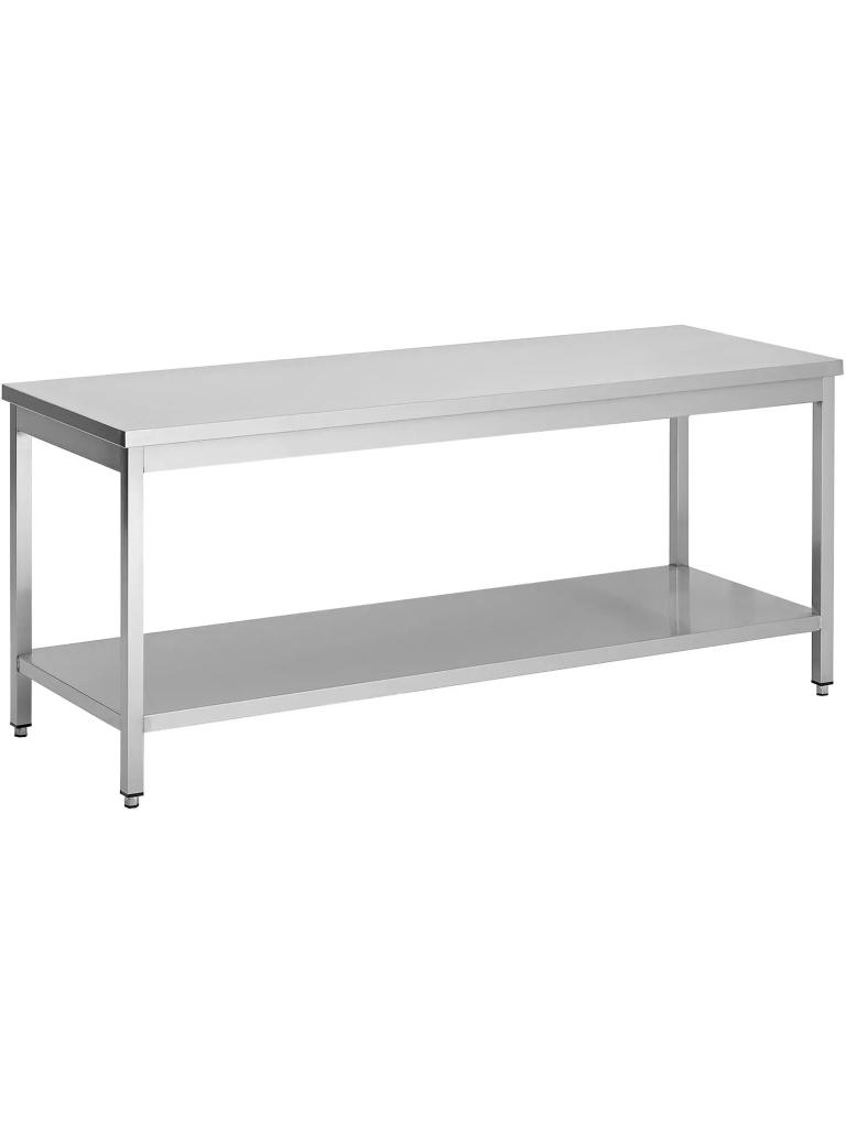Table de restauration en acier inoxydable - Avec étagères - Démontable - G-Line