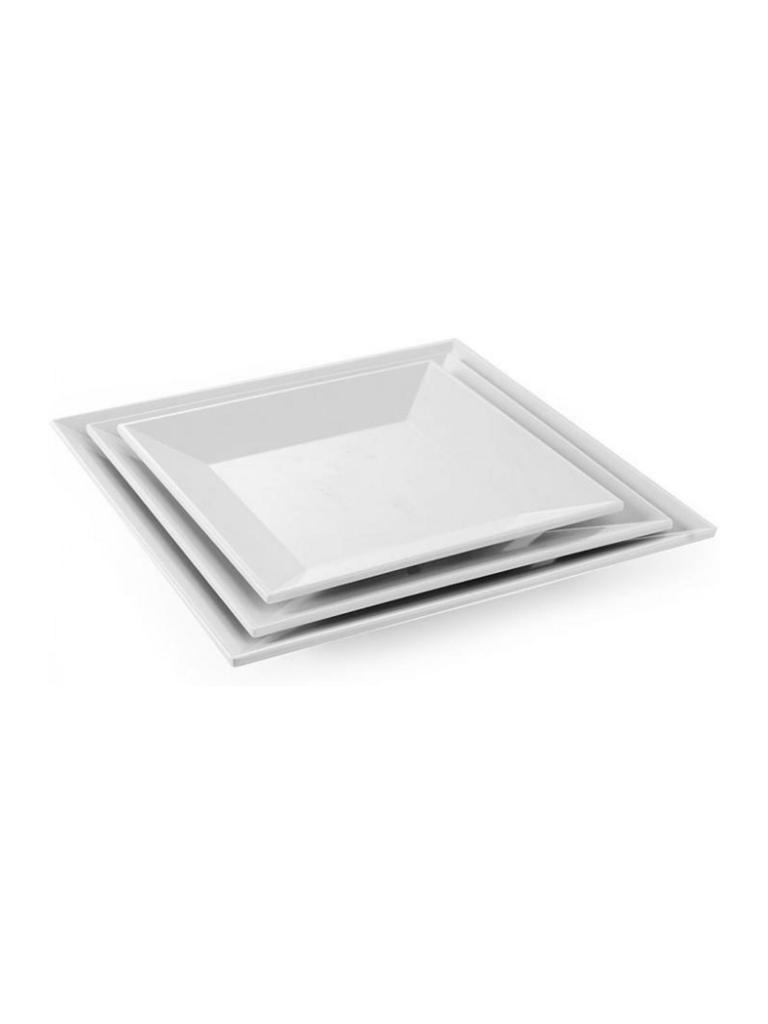 Assiette - Carrée - Blanc - Mélamine - L 18 x P 18 CM - G-Line