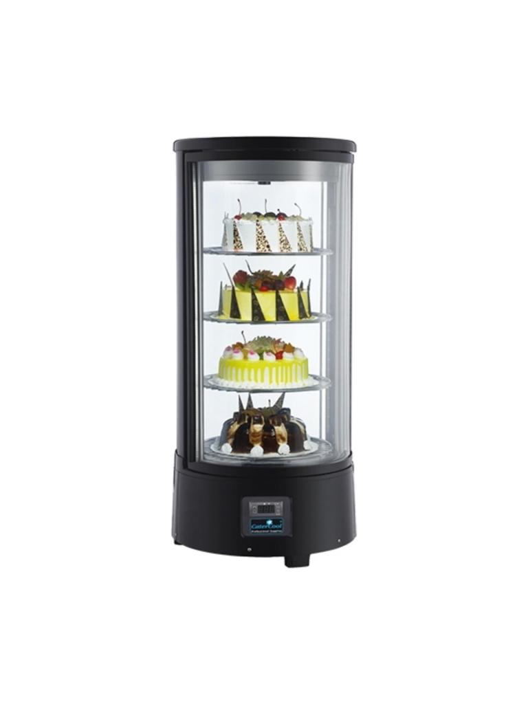 Vitrine réfrigérée - H 98.5 CM - 38.5 KG - Ø45 CM - 220 - 240 V - 170 W - Forcé - R600A - Noir - 72 Litre - +0°C / +10°C - CaterCool - 712030