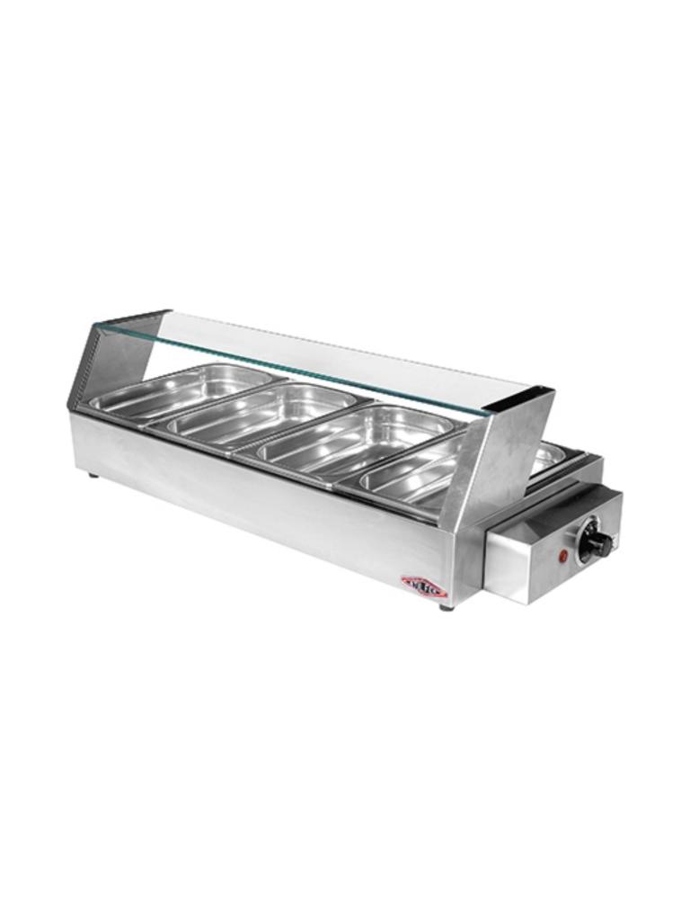 Vitrine chaude - H 10 x 79,5 x 35,5 CM - 9 KG - 220 - 240 V - 1200 W - Inox - Stilfer - 527010