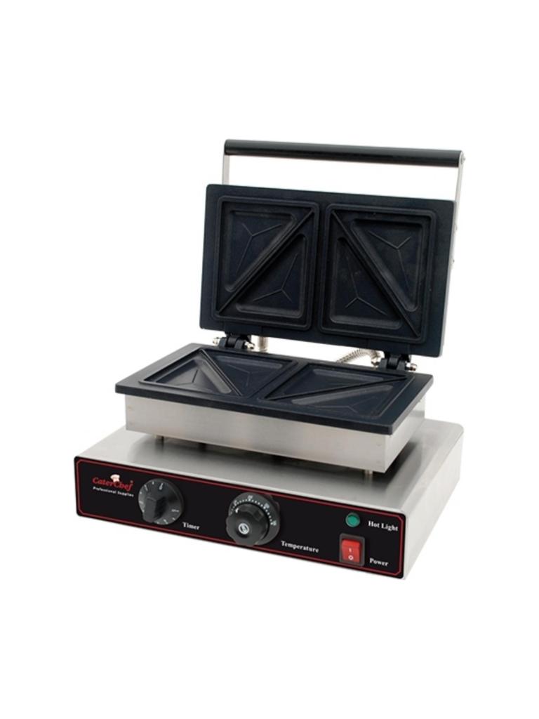 Appareil à sandwich - H 22,2 x 37,9 x 32,3 CM - 5 KG - 220 - 240 V - 1550 W - Inox - +0°C / +300°C - Caterchef - 680130