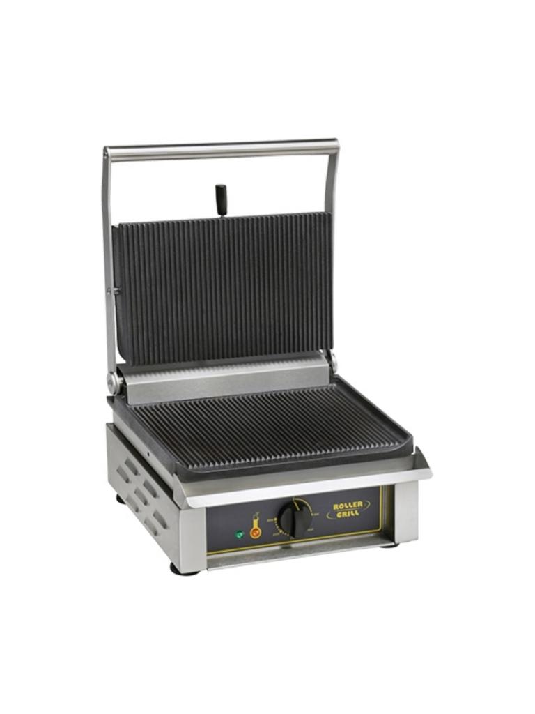 Gril de contact Panini - H 28 x 38 x 40 CM - 22,5 KG - 220 - 240 V - 3000 W - Fonte - Nervuré - +0°C / +300°C - Roller Grill - 304061
