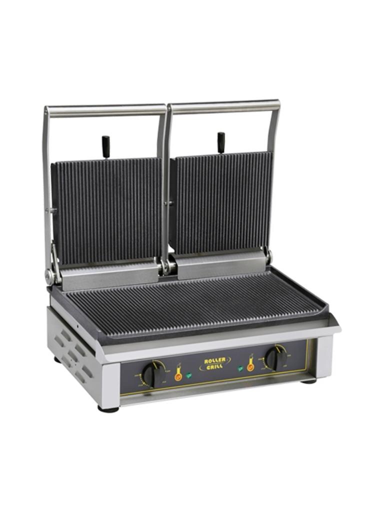 Grille de contact Majestic - H 28 x 56 x 40 CM - 45 KG - 380 - 415 V - 4000 W - Fonte - Striée - +0°C / +300°C - Roller Grill - 304062