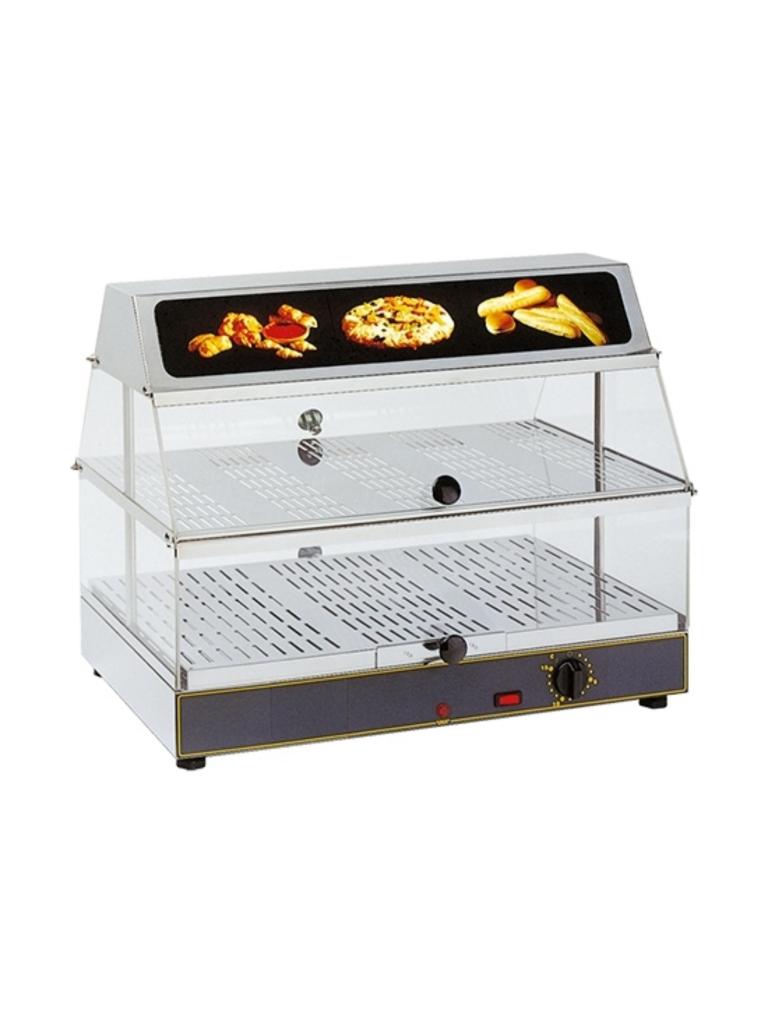Vitrine chauffante - H 48 x 59 x 35 CM - 15 KG - 220 - 240 V - 650 W - Inox - +20°C à 90°C - Roller Grill - 304401