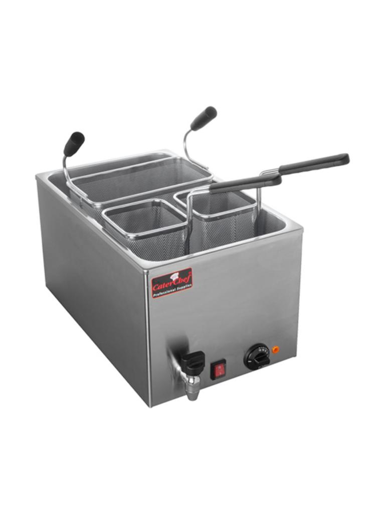Cuiseur à Pâtes - H 28 x 34 x 54 CM - 10 KG - 220 - 240 V - 3500 W - Inox - 18 Litre - +30°C / +120°C - Cater Chef - 508025