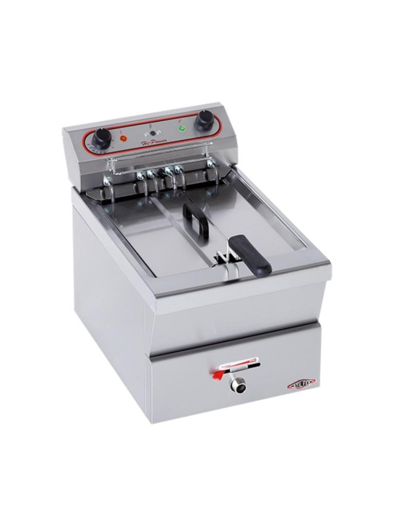 Friteuse - H 42 x 31 x 58 CM - 11 KG - 380 - 415 - Sans - Prise V - 7000 W - Inox - 12 Litre - Electrique - Stilfer - 527112