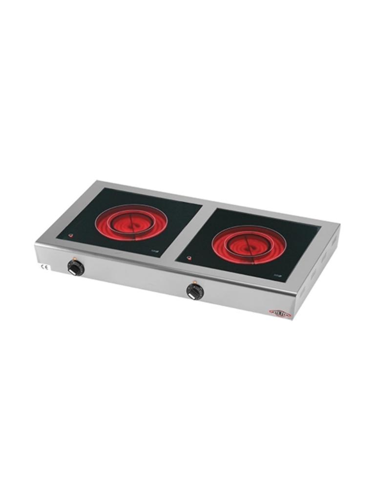 Cuisinière - H 10,5 x 78,5 x 41,5 CM - 11 KG - 220 - 240 - Sans - Prise V - 2100 W - Inox - Céramique - Stilfer - 527152