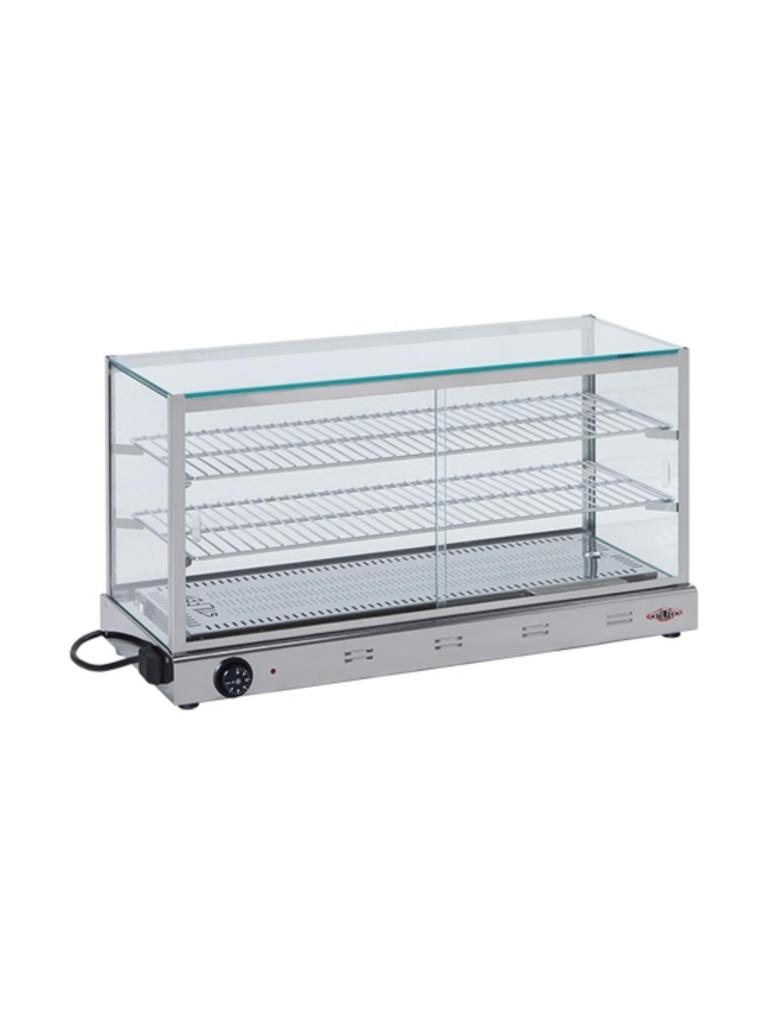 Vitrine chauffante - H 43.6 x 83 x 35 CM - 27.5 KG - 220 - 240 V - 900 W - Inox - +0°C / +90°C - Stilfer - 527319