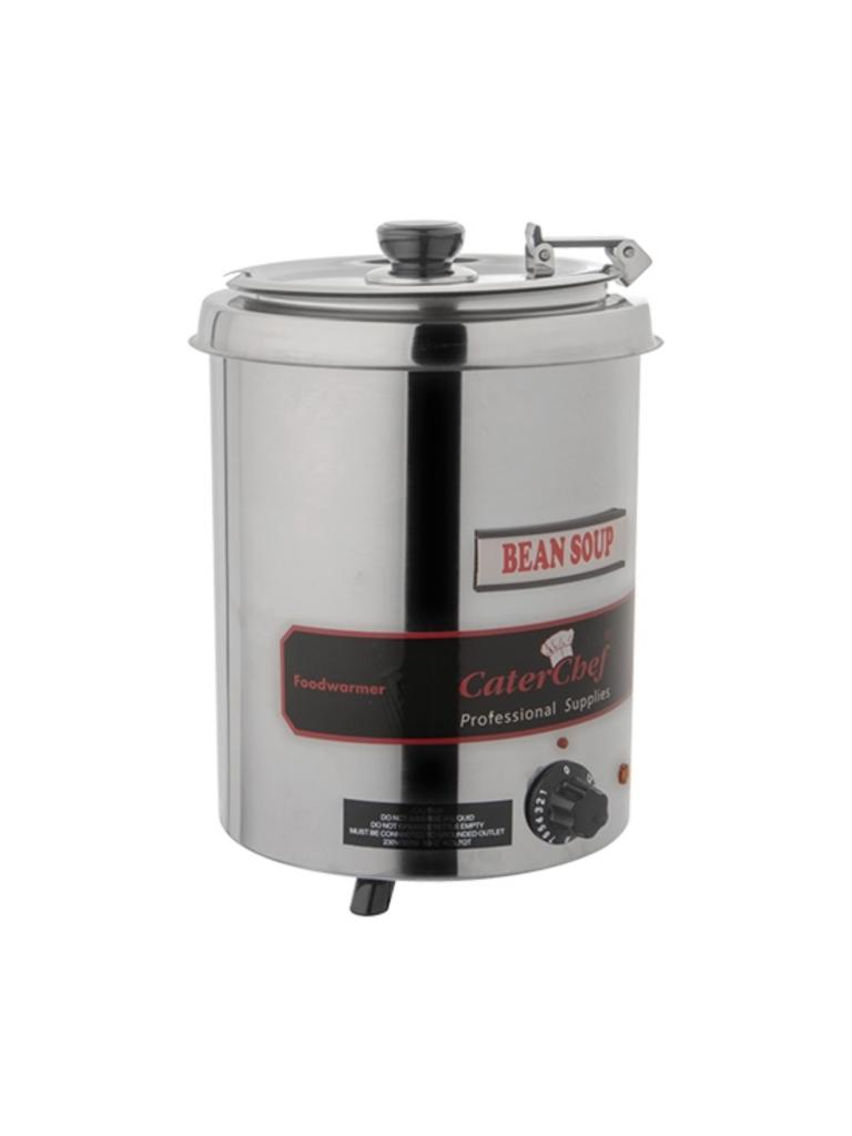 Marmite à soupe - H 35,2 CM - 3,32 KG - Ø28,5 CM - 220 - 240 V - 300 W - Inox - 5,7 Litre - Couvercle à charnière - Caterchef - 680105