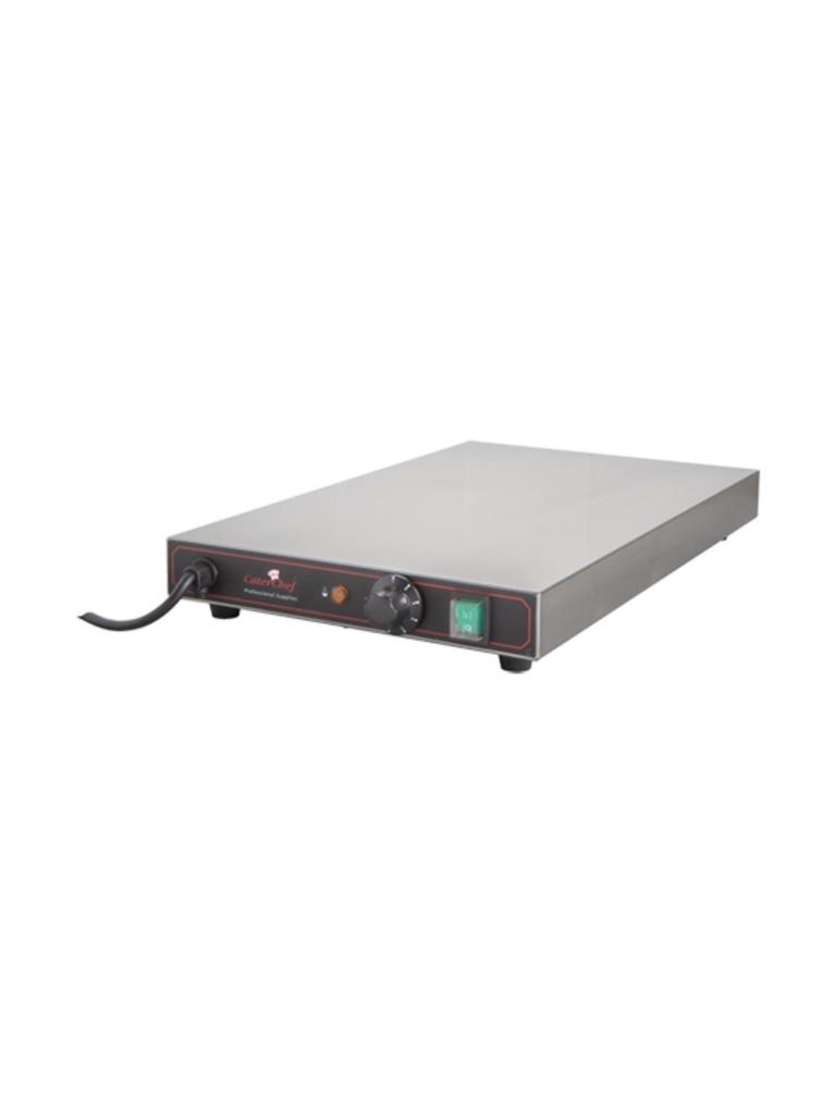 Plaque chauffante - H 7 x 52,8 x 32,6 CM - 6,5 KG - 220 - 240 V - 600 W - Inox - +30°C / +85°C - Caterchef - 688070