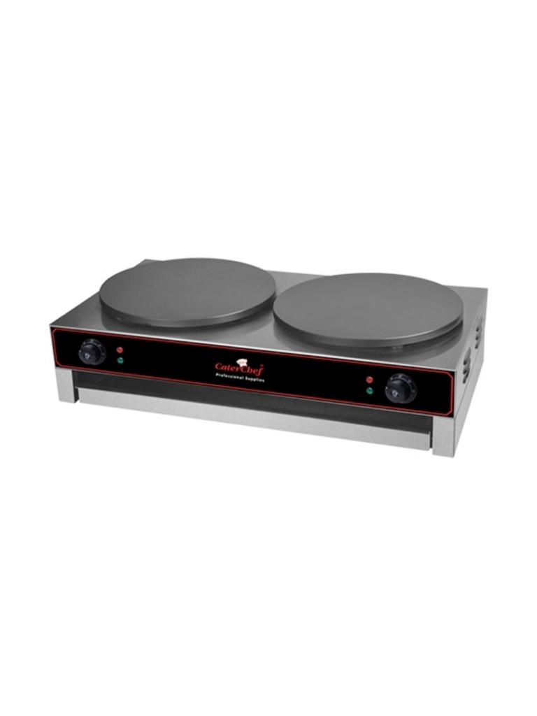 Appareil à crêpes - H 24 x 86,2 x 51 CM - 42 KG - Ø40 CM - 220-240 V - 6000 W - Fonte - +0°C / +300°C - Caterchef - 688084