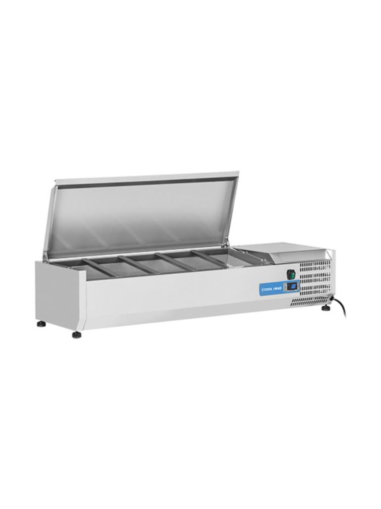 Vitrine réfrigérée - H 28.1 x 120 x 33.5 CM - 20 KG - 220 - 240 V - 160 W - Statique - R600A - Inox - 34 Litre - +2°C / +8°C - Cool Head - 712015