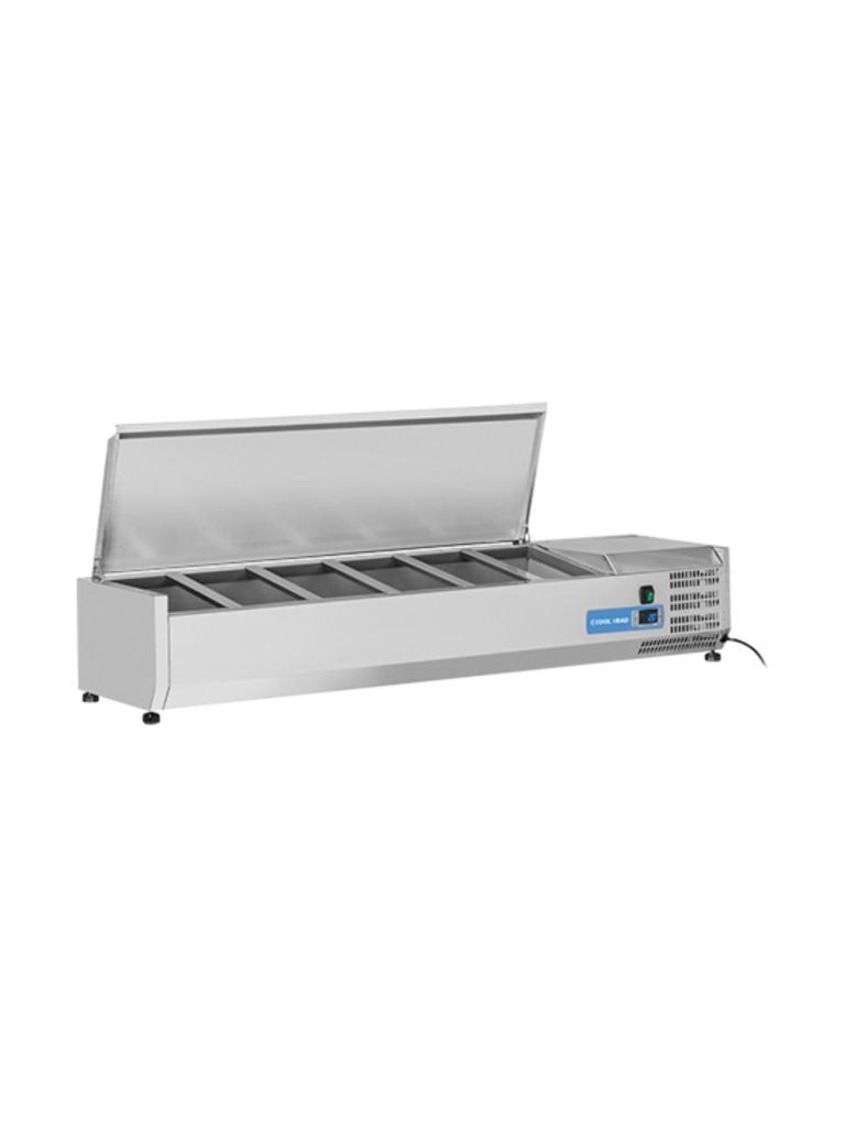 Vitrine réfrigérée - H 28.1 x 140 x 33.5 CM - 24 KG - 220 - 240 V - 160 W - Statique - R600A - Inox - 42 Litre - +2°C / +8°C - Cool Head - 712017