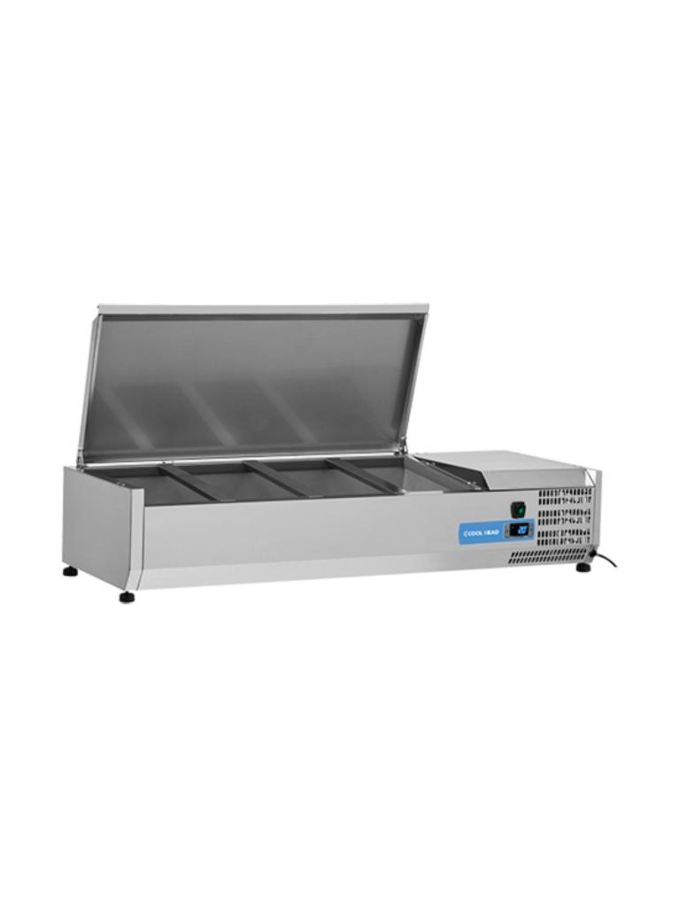 Vitrine réfrigérée - H 28.1 x 120 x 39.5 CM - 24 KG - 220 - 240 V - 160 W - Statique - R600A - Inox - 43 Litre - +2°C / +8°C - Cool Head - 712025