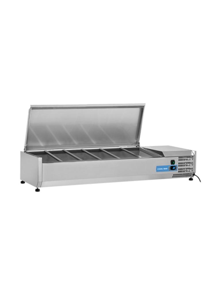Vitrine réfrigérée - H 28.1 x 140 x 39.5 CM - 26.5 KG - 220 - 240 V - 160 W - Statique - R600A - Inox - 53 Litre - +2°C / +8°C - Cool Head - 712027