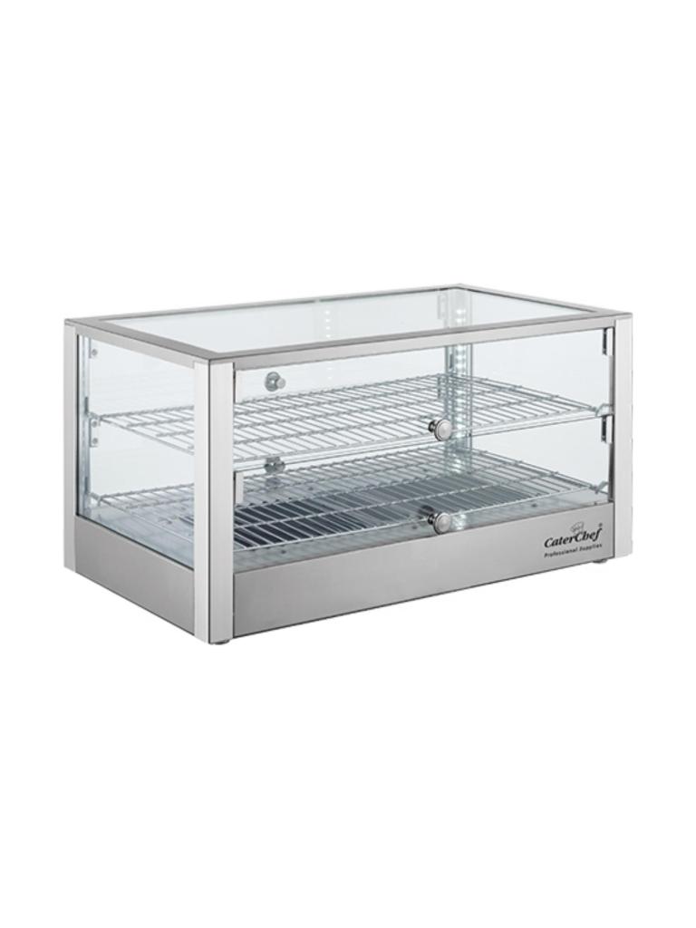 Vitrine chauffante - H 37,6 x 70 x 40 CM - 8 KG - 220 - 240 V - 1000 W - Inox - +30°C / +90°C - Caterchef - 680045