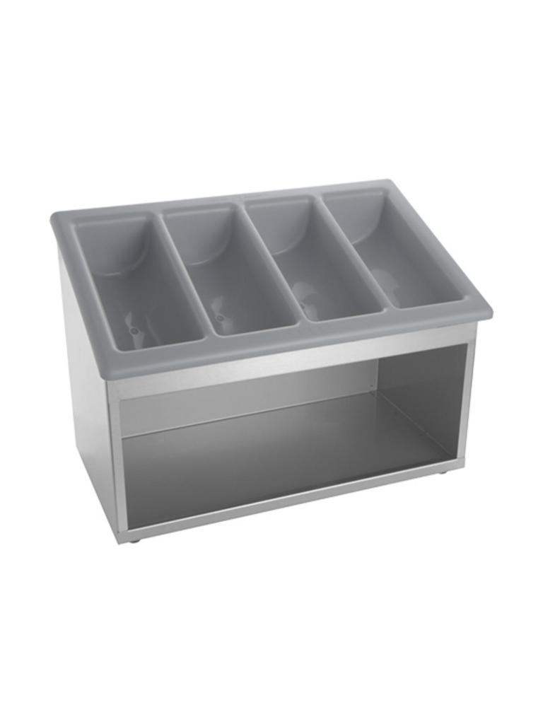 Unité de distribution de couverts - H 36,4 x 51,4 x 27,3 CM - 10 KG - Inox - Gris - 921030