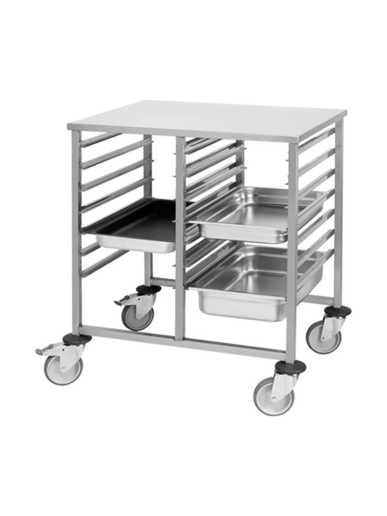 Chariot à étagères - H 90 x 81 x 63,5 CM - 10 KG - Inox - 921069