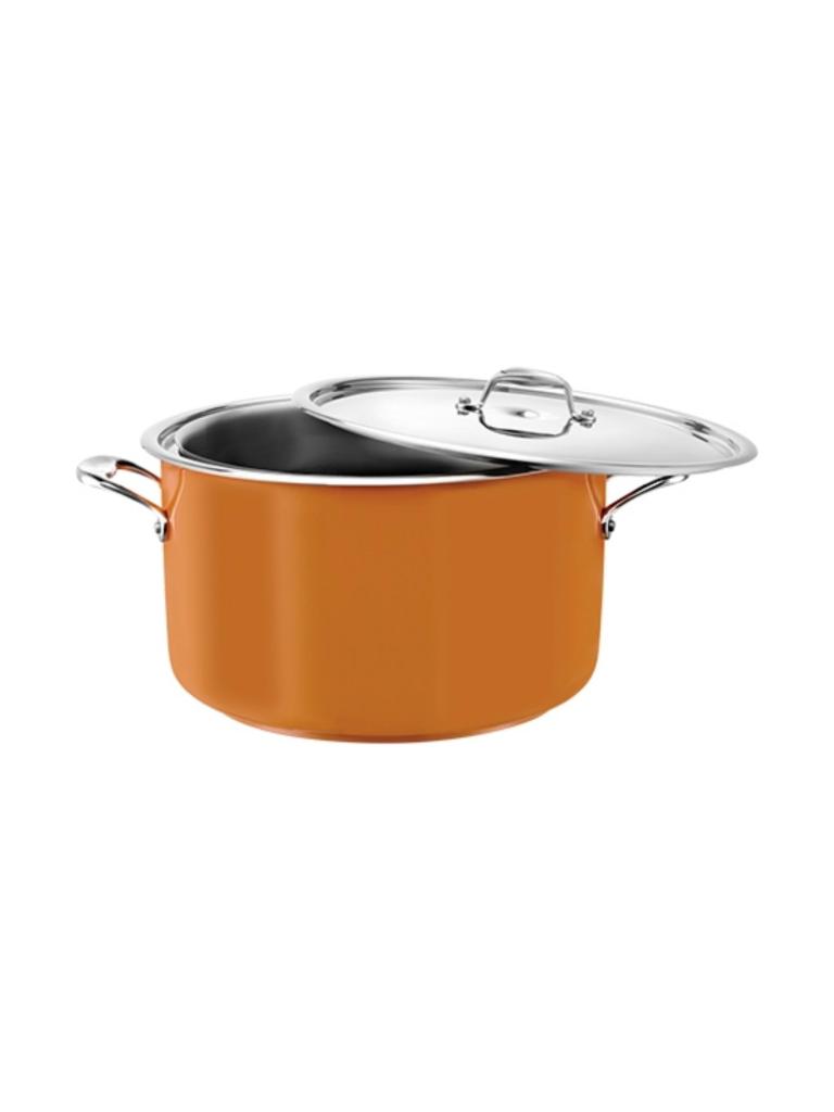Casserole Bain Marie - H 16 CM - 4.28 KG - Ø28 CM - Inox 18/10 - Jaune - 5.4 Litre - Pujadas - 720964