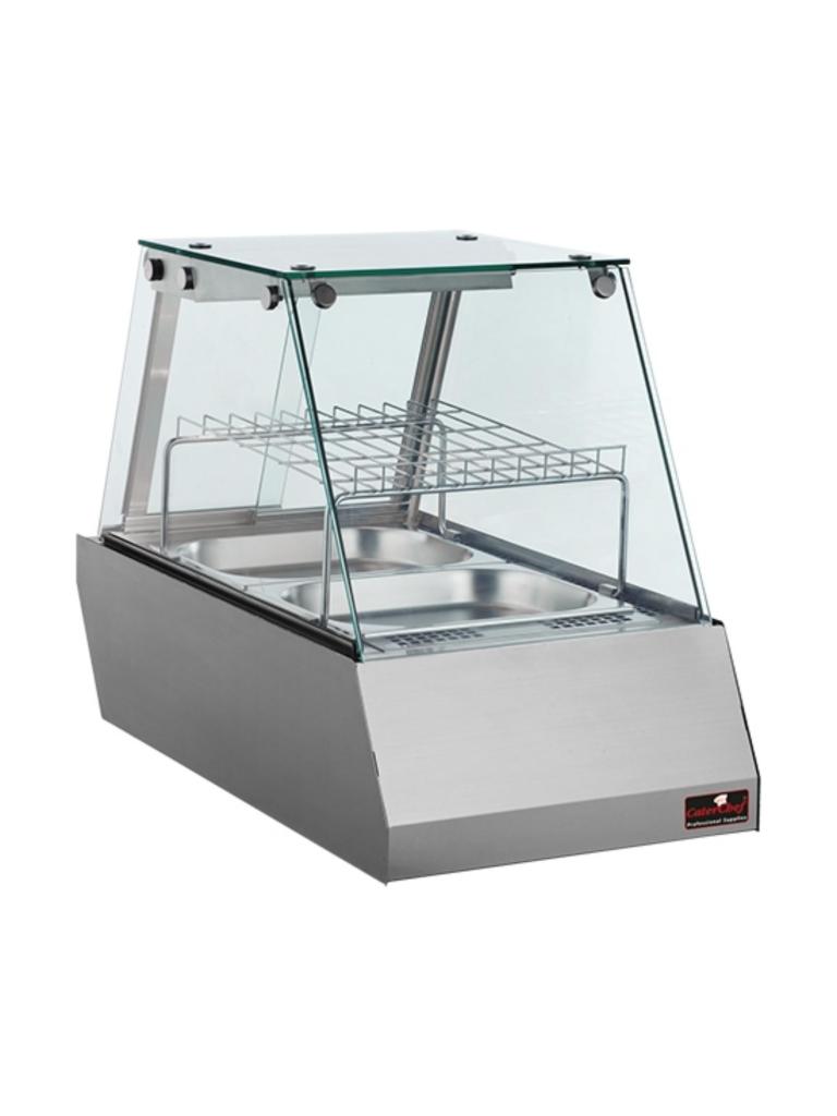 Vitrine chauffante - H 61 x 45 x 77,5 CM - 36,2 KG - 220 - 240 V - 1600 W - Inox - +30°C / +90°C - Caterchef - 680081