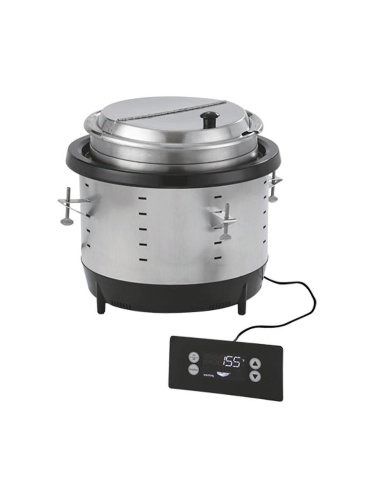 Marmite à soupe - H 31,3 CM - 6,71 KG - Ø35,3 CM - 220 - 240 V - 800 W - 10,4 Litre - Couvercle à charnière - Pujadas - 721115