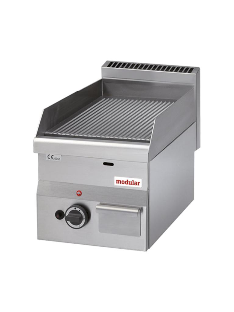 Plaque de cuisson - H 28 x 30 x 60 CM - 30 KG - Gaz naturel - 5,2 CM - Inox - Nervuré - Modulable - 316635