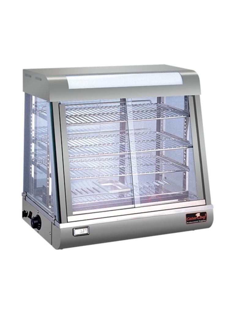 Vitrine chauffante - H 64.5 x 66 x 43.7 CM - 37 KG - 220 - 240 V - 1840 W - Inox - +30°C / +110°C - Caterchef - 680072