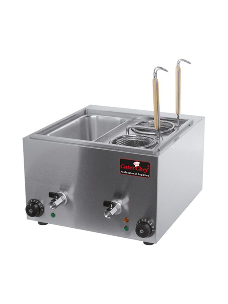 Cuiseur à pâtes - H 31 x 42,2 x 51 CM - 9,4 KG - 220 - 240 V - 3000 W - Inox - 8,8 Litre - +30°C / +100°C - Cater Chef - 688240