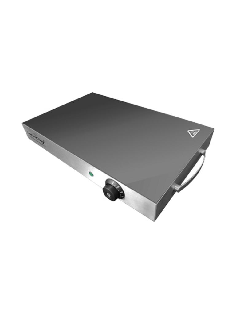 Plaque chauffante - H 7,5 x 54,6 x 32,4 CM - 5 KG - 220 - 240 V - 260 W - Inox - +30°C / +85°C - Caterchef - 688610