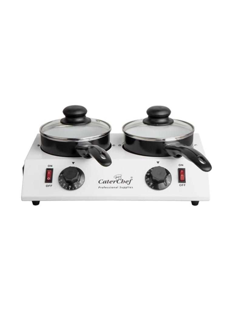Réchaud à Chocolat - H 15,8 x 35 x 22,8 CM - 2,83 KG - 220 - 240 V - 80 W - Inox - 1,25 Litre - +30°C / +80°C - Caterchef - 921540