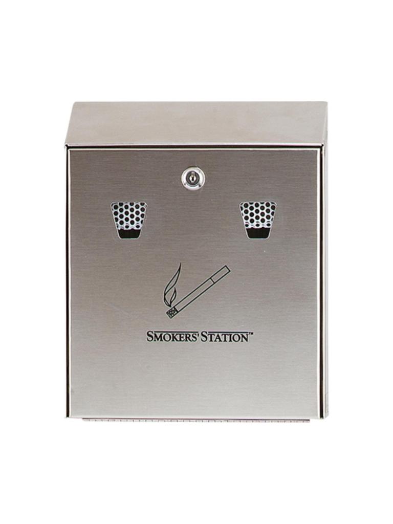 Cendrier mural - H 31,8 x 25,4 x 7,6 CM - 2,95 KG - Inox - Rubbermaid - RM3806