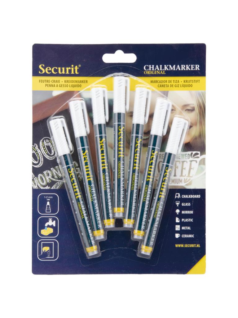 Marqueur à craie - 7 pièces - blanc - 1-2 MM - Securit
