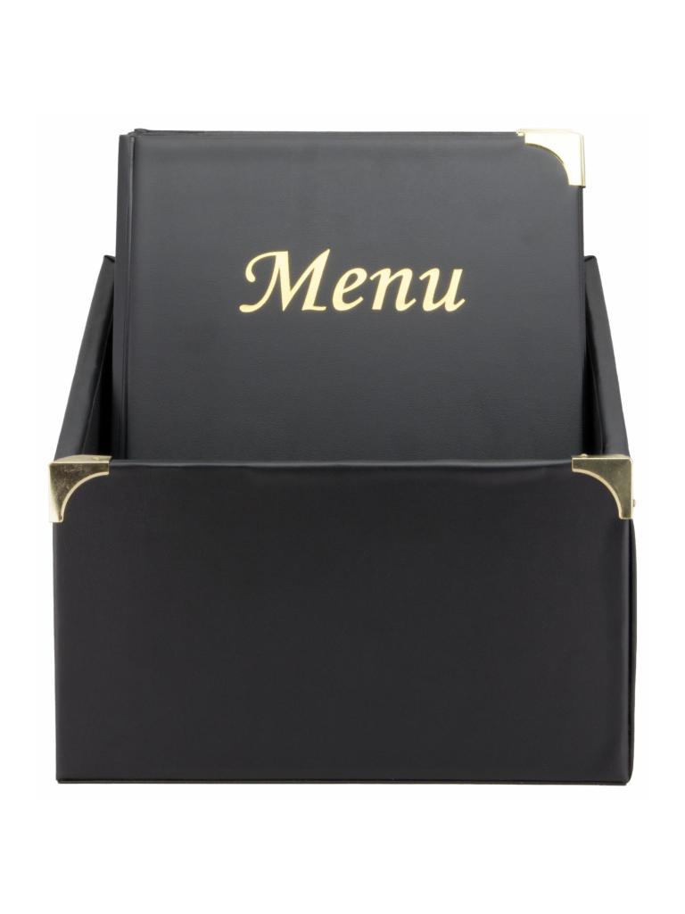 Boîte à menu Basic - 10 pièces - A4 - Bords dorés - Noir - Plastique - Sécurit