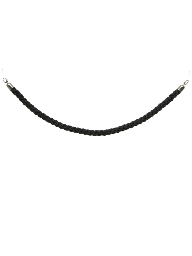 Cordon barricade - Tressé - Avec crochets - Noir - H 150 CM - Securit