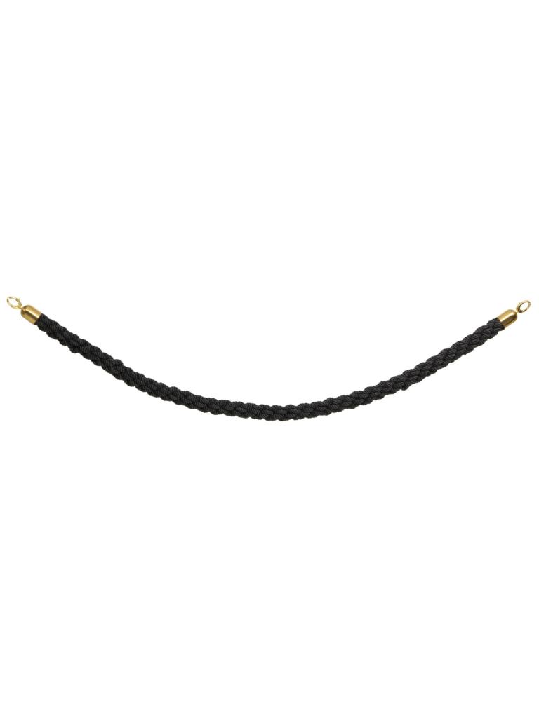 Cordon barricade - Tressé - Crochets dorés - Noir - H 150 CM - Securit