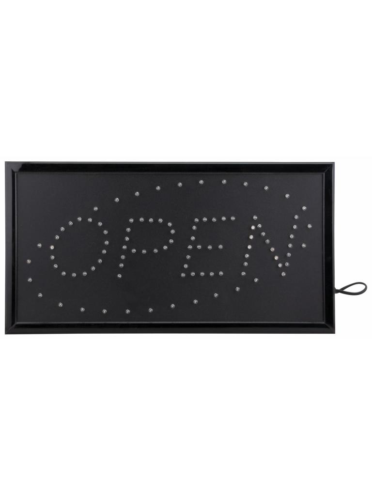 Enseigne LED - OUVERT - H 25 x 53 x 3,5 CM - Noir - Securit - LS-OPEN