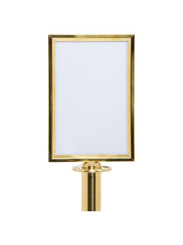 Poteau de barrière pour cadre d'affiche - A4 - H 40 x 25,6 x 2,4 CM - Or - Securit - RS-SIGN-A4-PG