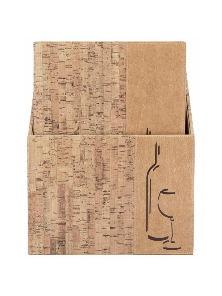 Boîte à cartes de vin - 10 pièces - A4 - Aspect bois - Cuir synthétique/Polypropylène - Securit