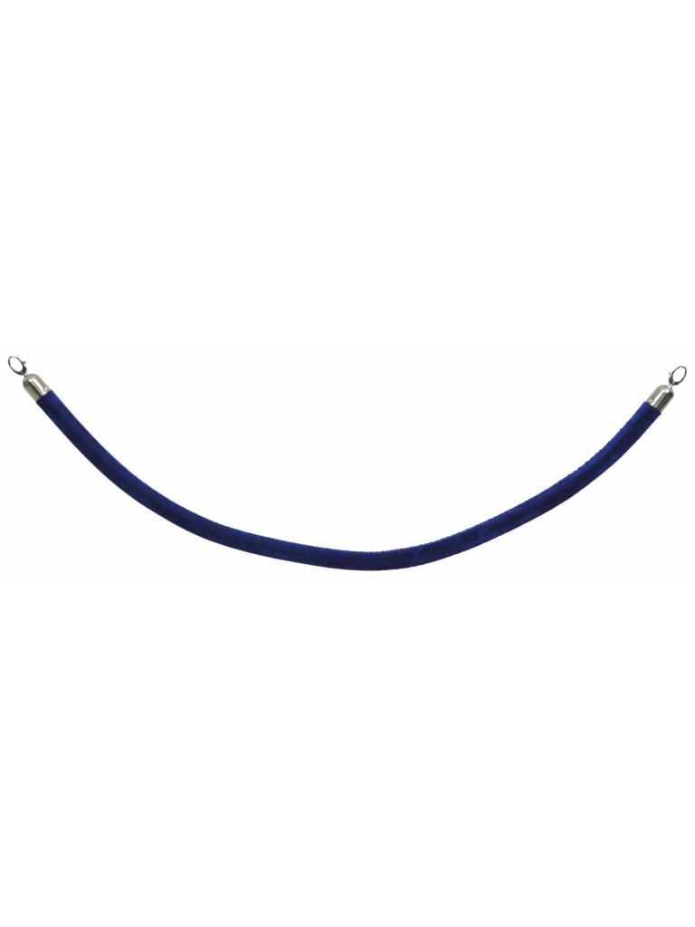Cordon barrière - Avec crochets - Bleu - Velours - H 150 CM - Securit