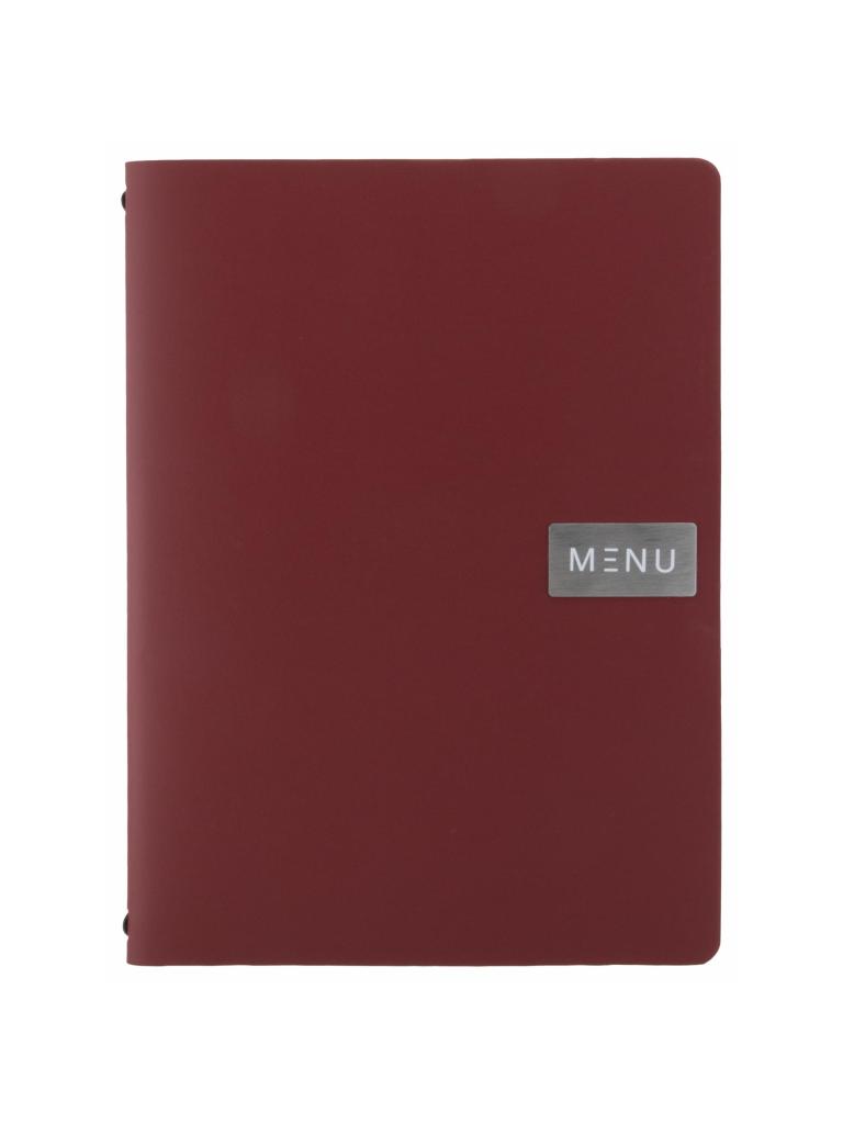 Carte de menu Royal - A4 - Rouge - Cuir - Securit
