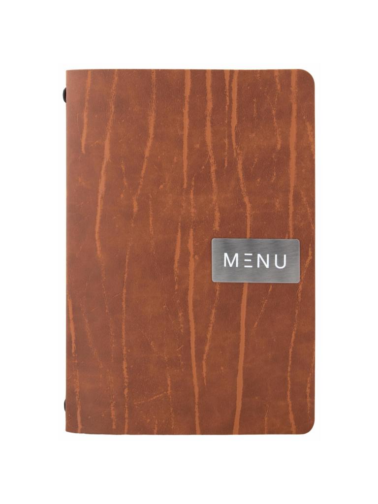 Carte de menu - Ruga - A5 - H 25,3 x 17,7 x 0,8 CM - Marron - Securit - MC-LRA5-RUBR