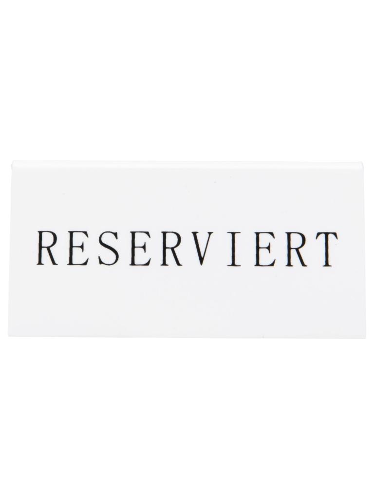 Plaque texte - "Reserviert" - 5 pièces - H 16 x 12,5 x 5 CM - Blanc - Securit - TN-RES-DE-WT