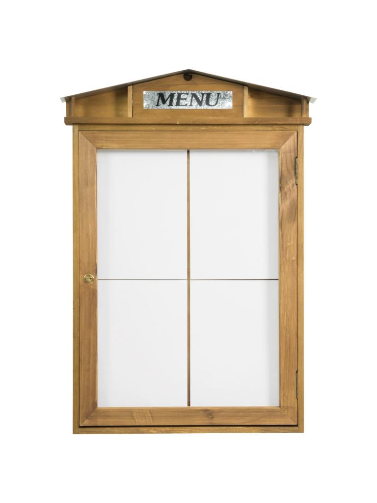 Présentoir de cartes de menu - Eclairage Led - Marron - Bois - H 70 x L 53 CM - Securit